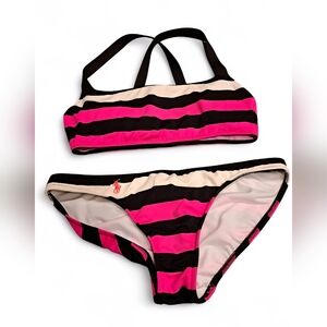 Polo Ralph Lauren Black and Pink Striped Bikini